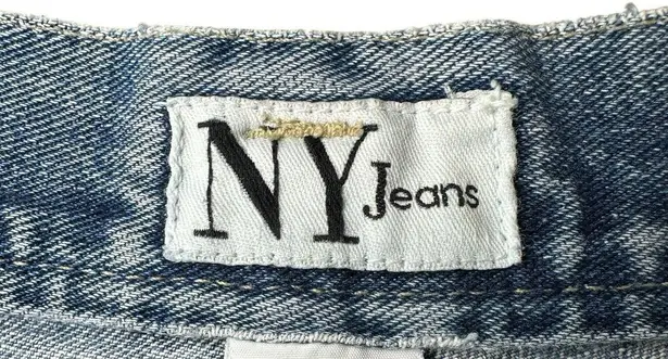 NY Jeans 90s Vintage High Waist Rolled Hem Cotton Distressed Denim Shorts Sz 4