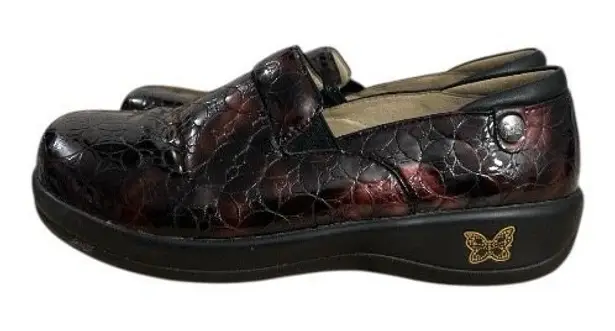 Alegria Keli Burgundy Professional Leather Clogs Size 37 Women Shoes Comfort