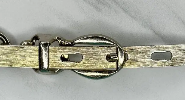 Vintage Textured Gold Tone Metal Chain Link Belt ✨