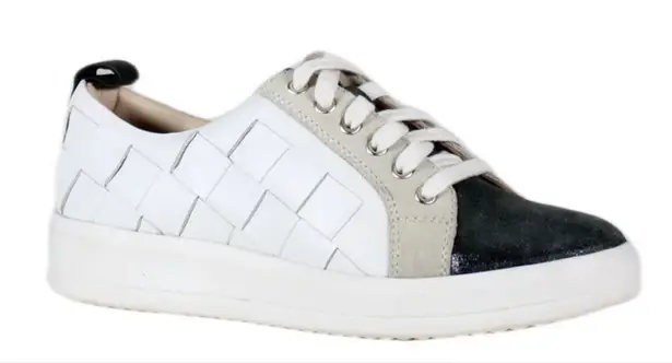 Diba True Yuliana Black White Leather Sneaker Size 8.5 New With Box