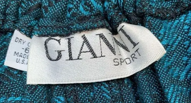 Vintage 90s Pleated Maxi Skirt Turquoise Blue Black Paisley Print Textured 6