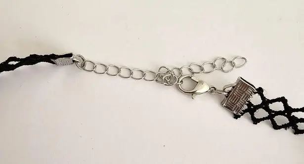 Black thread Y2K choker necklace Silver