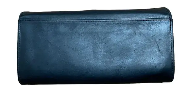 Coach  Kisslock Long Black Leather Wallet Vintage