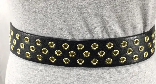 Animal Print Reversible Belt, Black, Gold Toned Black
