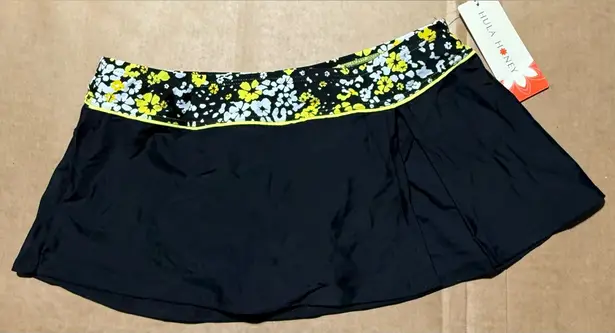 Hula Honey Women’s  XL Black Swim Bikini Skirt With Side Slit NWT - Image 1