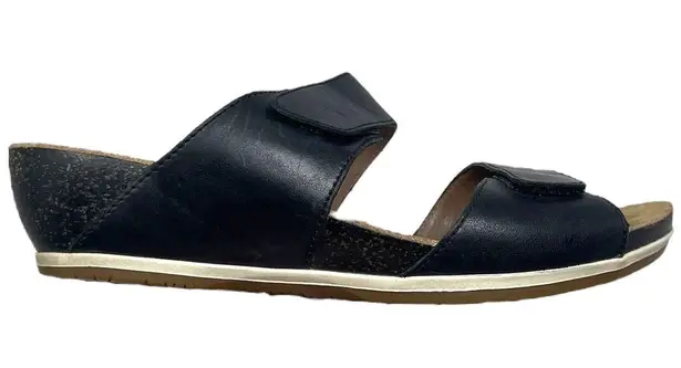 Dansko “Vienna” Wedge Sandal Black Leather Double Strap Women’s EU 38/US 7.5-8