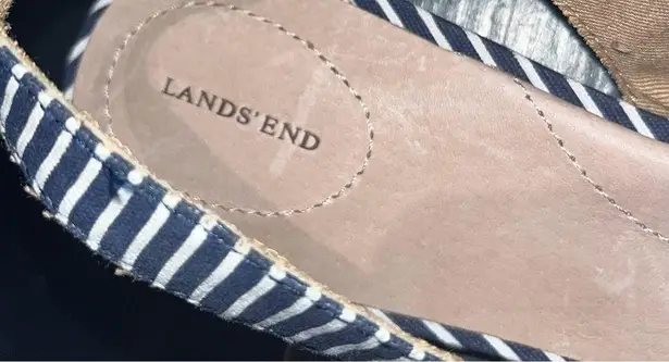 Lands'End NEW Lands’ End Navy & White Striped Flats