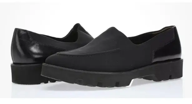 Paul Green Dara Black Stretchy Pointed Tow Slip On Chunky Flats Women size 7