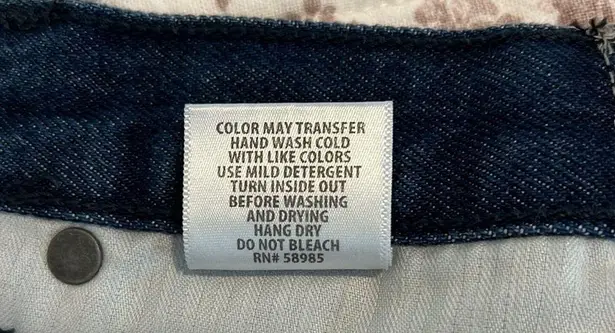 Carmar Beatrice Zip Front Denim Jean Skirt Reflective Stripes Raw Hem Size 25 Blue