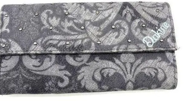 Dakine  Long Wallet Rectangular Gray Filigree Feminine Surf Beachy Retro Classic