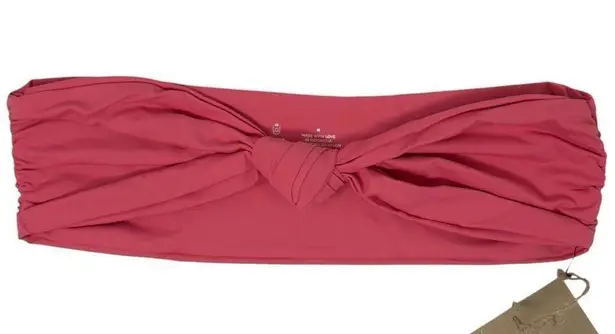 Stone Fox Swim LELE Bandeau Bikini Top Sunset Pink Knot Detail Side Ruched XS