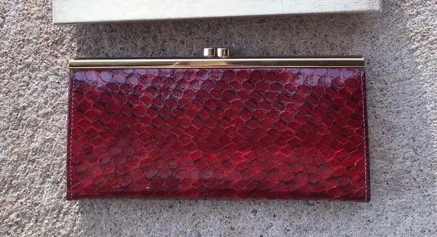 Rolf’s genuine cobra clutch wallet red leather