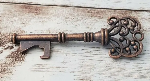 Vintage Pendant Extra Large Ornate Key