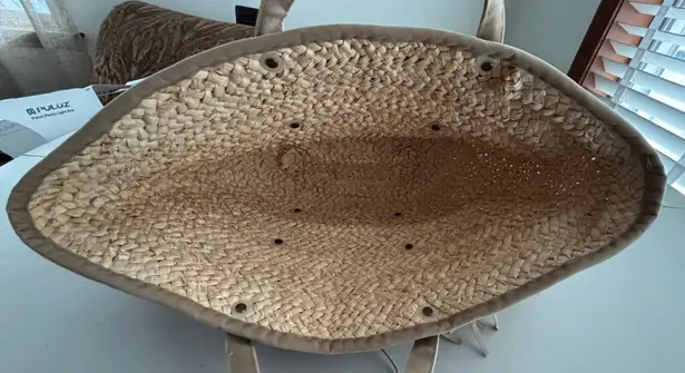 IKKS | women’s fringe, straw tote bag. Tan