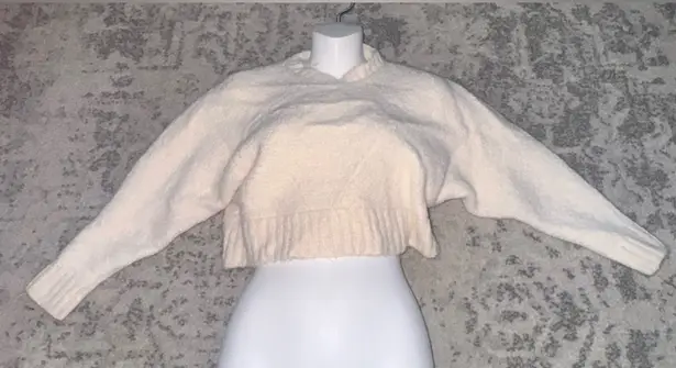 Babaton The Group  Aritzia Alpaca Crop Oversized Sweater Pullover 
Size XXS Cream - Image 1