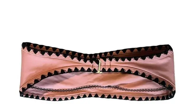 SAME SWIM Los Angeles The Babe Bandeau Top and Everything Bottom in Rose/Noir Pink Size M