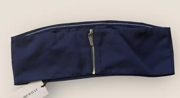 We Wore What | Duchess Satin Bandeau Top | Navy | Size 4 | NWT