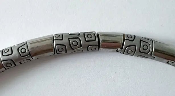 Silver gemstone necklace engraving boho magnetic