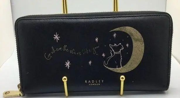 Radley London A Rare HTF Vintage Black Leather Zip Around Wallet