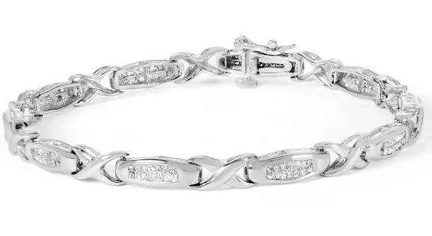 Brilliance Haus of  14K White Gold 1.0 Cttw Princess Diamond Tennis Bracelet