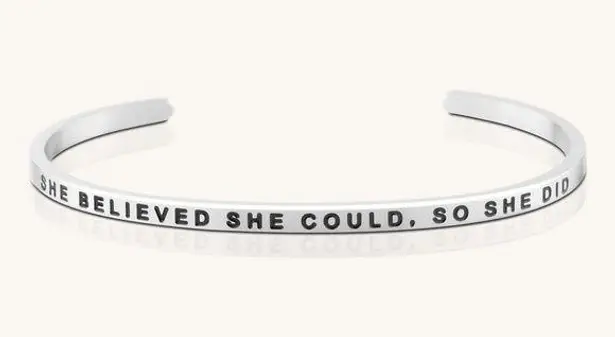 Adjustable silver mantra bracelet