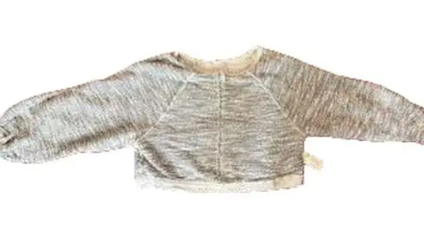 Free People  Ribbed Knit Raglan Sleeve Crop Top Casual Solid Women's Size Small