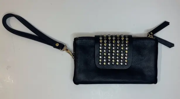 Olivia Miller Olivia Miller Black Soft Wallet Wristlet 3 Studded Colors