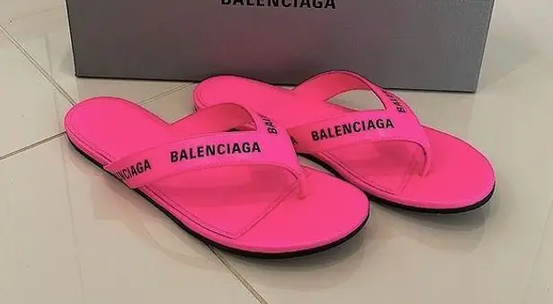 Balenciaga Logo Flip Flops