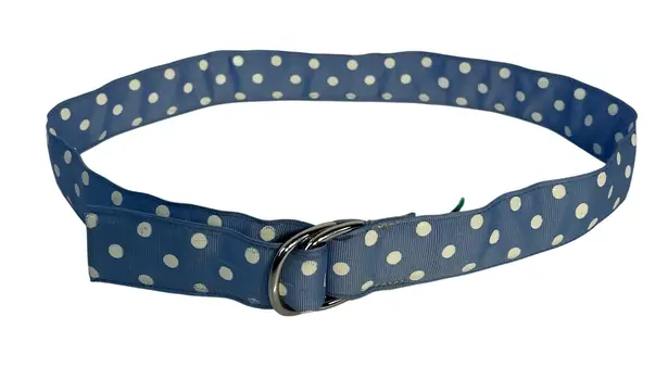 Eliza B Belt Polka Dot Blue White D Ring Small