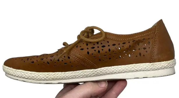 Earth Spirit Gelron Brown Laser Cutout Lace Up Shoes Women’s Size 7 1/2
