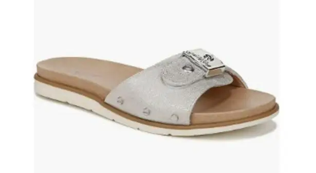 Dr Scholl's Nice Iconic Slide Sandals in Sliver Size 6 Silver