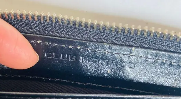 Club Monaco zip around calf hair leather wallet NEW