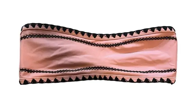 SAME SWIM Los Angeles The Babe Bandeau Top and Everything Bottom in Rose/Noir Pink Size M