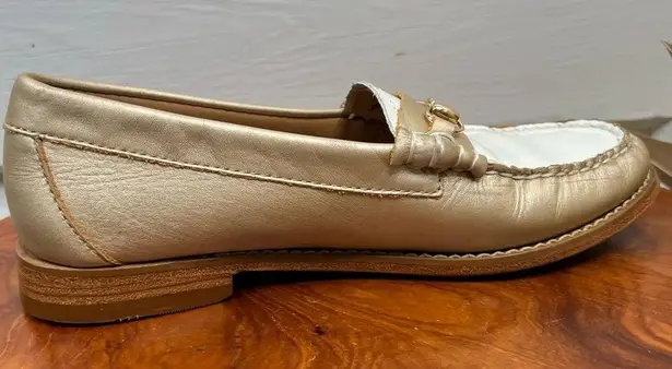G.H. Bass Women's Lianna Bit Colorblock Loafers Gold and White Size 6.5 Casual