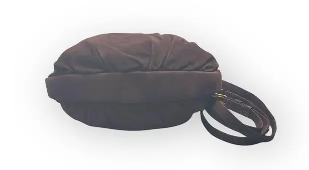 Y2K: Robert Lee Morris 𑁍 Gold Plated Brass Floral Medallion Clutch Crossbody Bag Brown