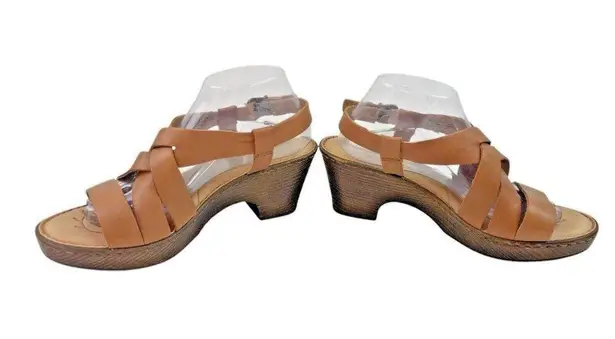*Born Wedge Sandals Women’s Size 10 Brown Leather Strappy Comfort Summer Travel
