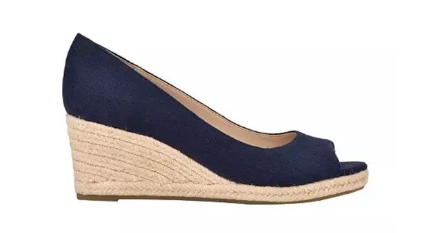 Bandolino Navy Blue Espadrille Wedge Sandals 9