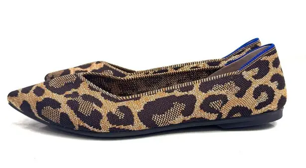 Rothy's The Point Brown & Tan Leopard Animal Print Flats Shoes Size 9