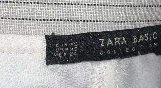 ZARA  White Straight Leg Cuffed Pants Size XS