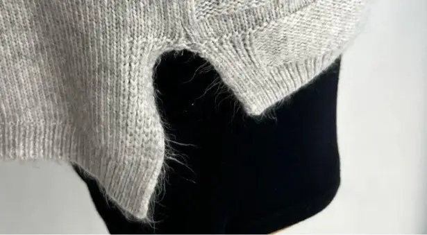 Oversize Knit Hooded Sweater Gray Size M