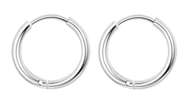 Silver Huggie Hoop Earrings 16mm