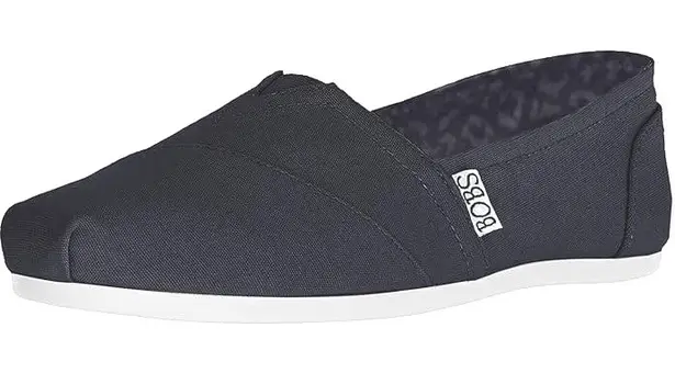 BOBS Skechers Plush Peace & Love Black Memory Foam Slip