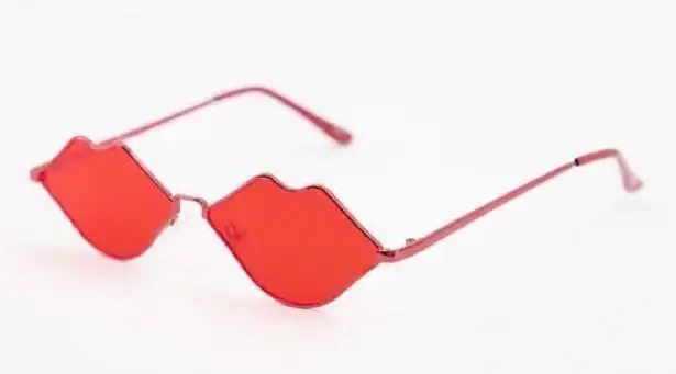 Women’s Retro Red Lips Novelty Sunglasses – Bold Y2K Statement Accessory
