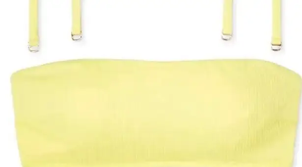 Kona Sol New Shade & Shore Yellow Bandeau Convertible Bikini Top Size 36C NWT