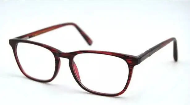 5TH & Madison " ELANA WIN " Transparent Red Striped Reading Glasses Frames Only