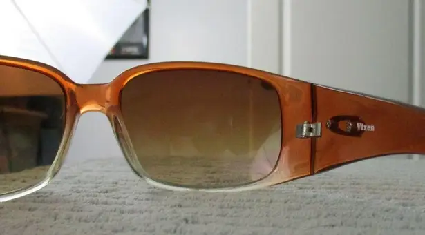 New Divine Eyewear Vixen Orange Fade/Amber Gradient Sunglasses NWT Women's