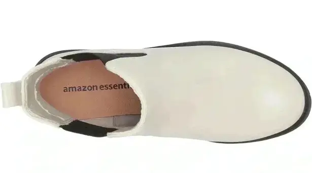 Amazon Essentials Women’s Combat Chelsea Boots, Black/Off White, Size 10 White