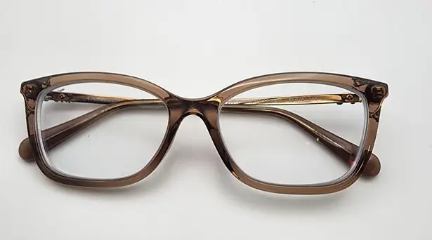 Coach  Transparent Brown & Gold Prescription Glasses Frames