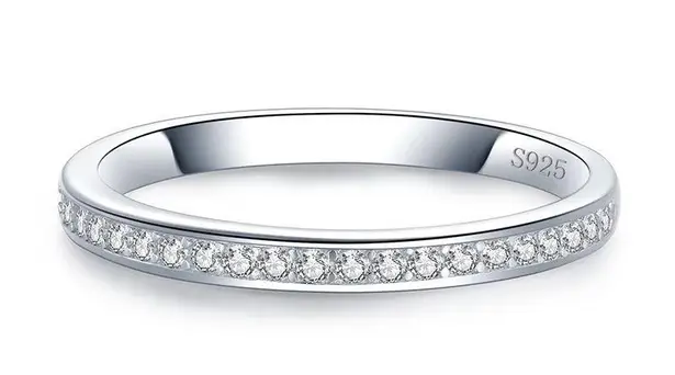 Sterling Silver SIZE 8 925 Stackable Dazzling Cubic Zirconia Ring