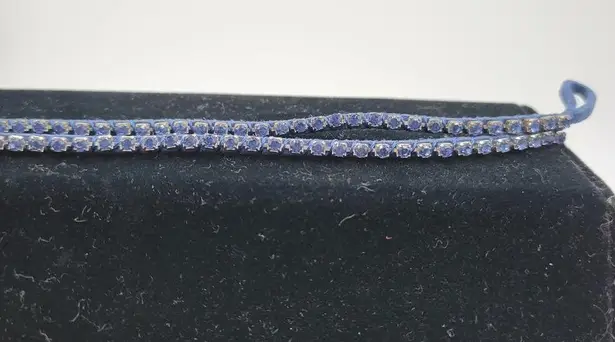 American Eagle  Outfitters Women's Bracelet 7" Blue Single Rope Cord Rhinestone